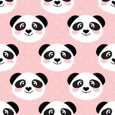 Sevimli panda yüz. Kesintisiz çizgi film duvar kağıdı
