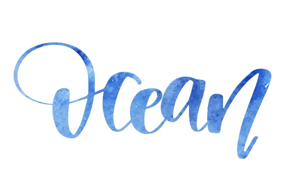 Ocean inspirerande citat om livet, positiv fras. Modern kalligrafi text. Hand skrift designelement. Bläck borste kalligrafi. Vektor illustration — Stock vektor