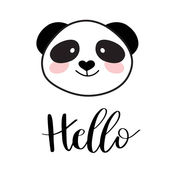 Bebê panda rosto logotipo modelo. Ícone de rosto de panda bebê. Urso asiático. Cabeça de panda isolada sobre fundo branco —  Vetores de Stock