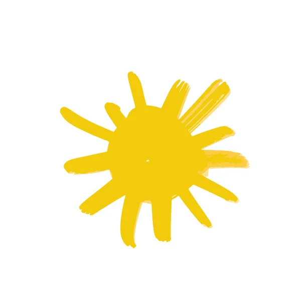 Ручной рисунок векторного солнца значок изолирован на белом . — стоковый вектор