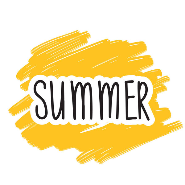 Hello Summer leafing design. Векторная иллюстрация с солнцем
