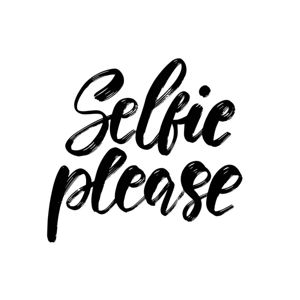 Selfie Queen. Typography poster. Conceptual handwritten text. Hand lettering brush script word design. — Stock Vector