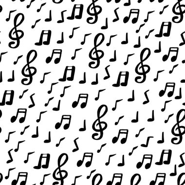 elle çizilmiş seamless modeli müzikal işaretleri