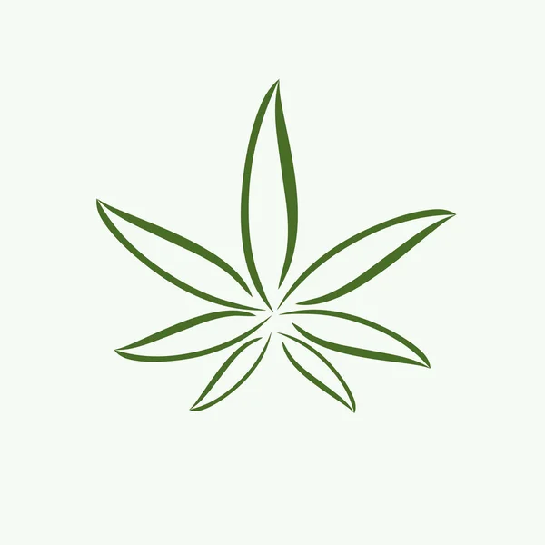 Sinal de folha de Cannabis Símbolo Ícone Logo Vector — Vetor de Stock