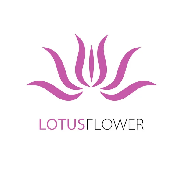 Vector beauty business design template - pink hand drawn lotus — Stock Vector