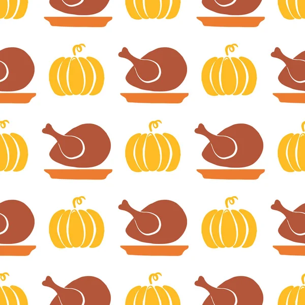 Happy Thanksgiving Day motif sans couture avec des objets de vacances . — Image vectorielle