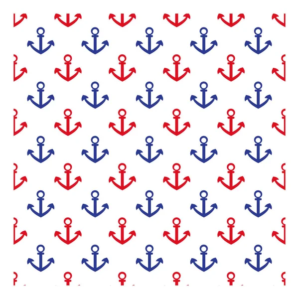 Seamless pattern marine elements on a white background — Stock Vector