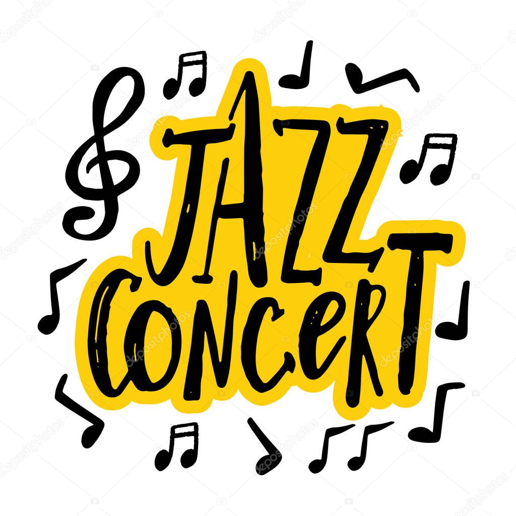 Vector Jazz Party or concert flyer on white background.