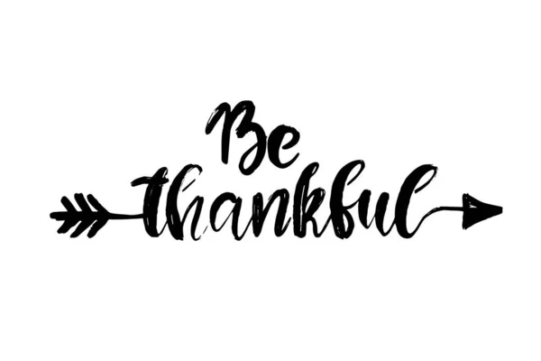 Sé agradecido Día de Acción de Gracias con letras simples . — Archivo Imágenes Vectoriales