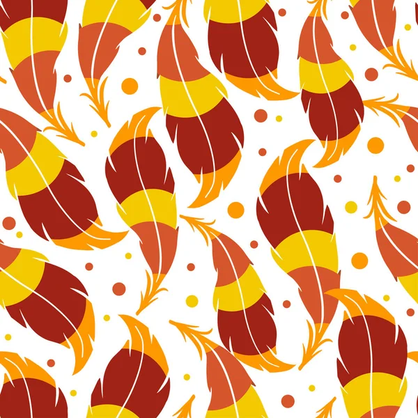 Eenvoudig naadloos patroon met bladeren of veren. — Stockvector