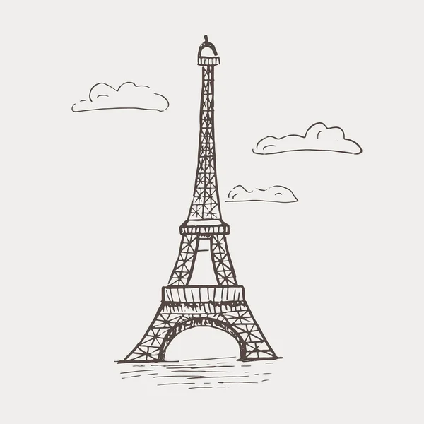 Ilustração esboço vetorial - Torre Eiffel —  Vetores de Stock