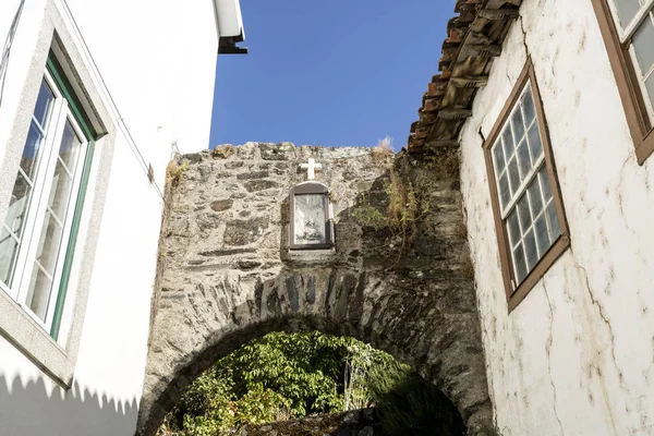 Zůstává Jedním Tří Agtes Středověký Gotický Hrad Vinhais Portugalsko Uvnitř — Stock fotografie