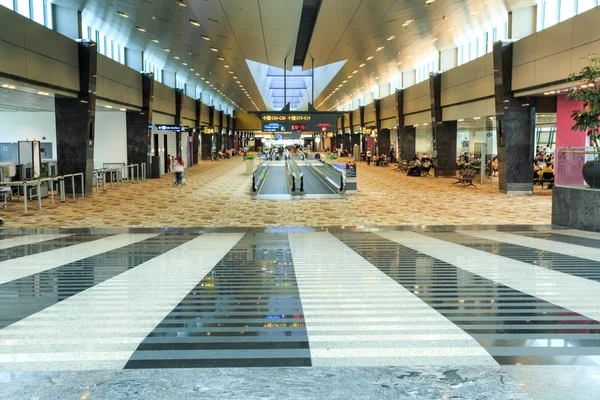View Very Long Hallways Travelators Changi Airport Singapore South East — Stock Photo, Image