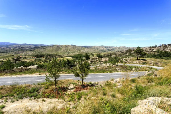 Vue Panoramique Depuis Belvédère Sur Route Entre Les Villages Sortelha — Photo