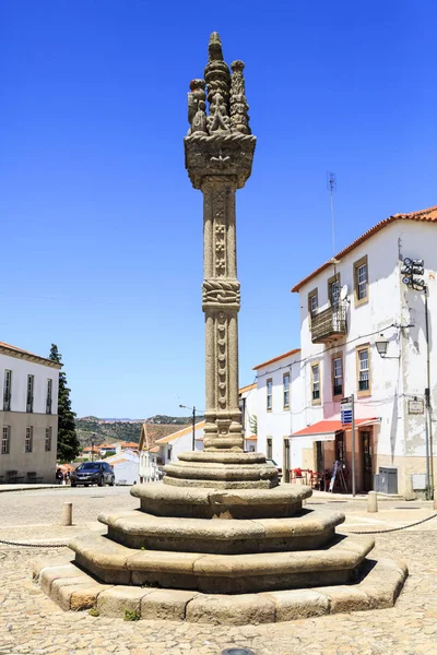 Syn Femtonhundratalet Gotiska Manueline Stil Granit Skampålen Staden Vila Nova — Stockfoto