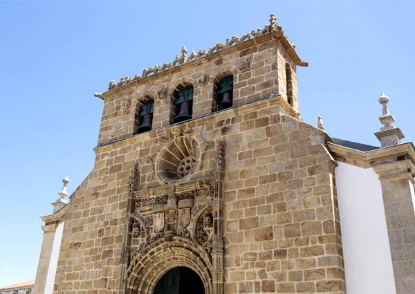 Fachada Iglesia Gótica Manuelina Del Siglo Xvi Con Campanario Tres — Foto de Stock