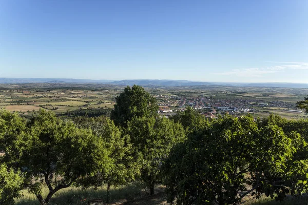 Vue Panoramique Sur Les Plaines Agricoles Ville Voisine Figueira Castelo — Photo