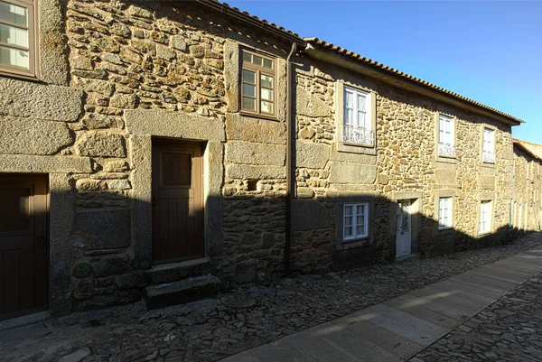 Vista Arquitectura Pedra Granito Tradicional Utilizada Nas Casas Castelo Rodrigo — Fotografia de Stock