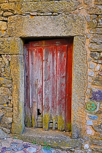 Detail Staré Dveře Ulicích Starobylé Vesnice Castelo Rodrigo Severní Portugalsko — Stock fotografie