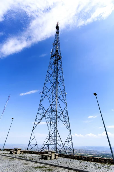 Set Telecommunications Relay Antennas Installed Altitude 926 Metres Mrofa Mountain Royalty Free Stock Images