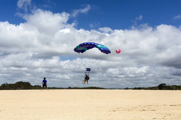 Tandem Skydive Incrível Corrida Queda Livre Emocionante Depois Saltar Avião — Fotografia de Stock