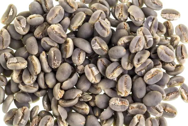 Coffee Beans Green Stage Parchment Removal Prior Roasting — Stock Photo, Image