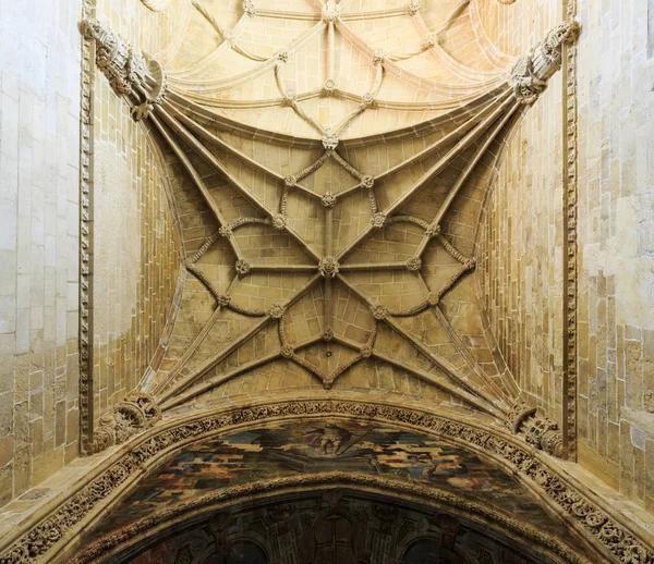 Vista Abóbada Nervurada Nave Principal Igreja Convento Cristo Tomar Portugal — Fotografia de Stock