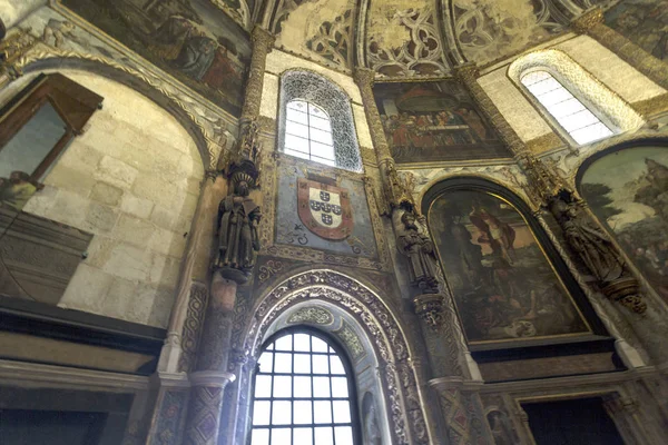 Detail Renaissance Sculptures Paintings Walls Church Charola Convent Christ Tomar — Stock Photo, Image