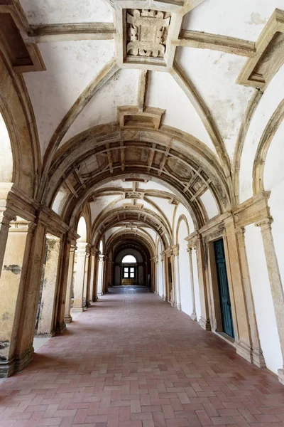 View of the Renaissance architecture of the ambulatory cloister in the Main Cloister of the Convent of Christ, in Tomar, Portugal
