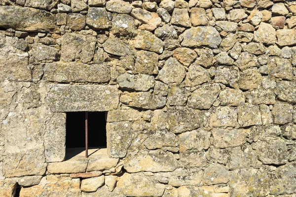 Weergave Van Een Muur Met Traditionele Granieten Stenen Metselwerk Architectuur — Stockfoto