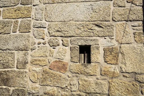 Veduta Muro Che Mostra Tradizionale Architettura Muratura Granito Una Fessura — Foto Stock