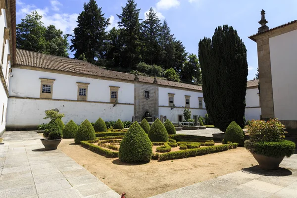 View of the French gardens in the interior of the 18th century College of the Jesuits, today the City Council building of Gouveia, Beira Alta, Portugal