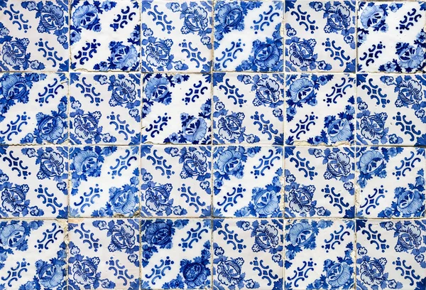 Azulejos Azules Del Siglo Xviii Que Cubren Fachada Iglesia Barroca — Foto de Stock