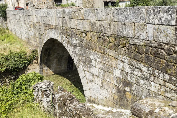 Vista Del Puente Medieval Mampostería Granito Del Pueblo Matanca Fornos — Foto de Stock