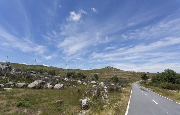 View Turbines Wind Farm Cabril Montemuro Mountain Range Northern Portugal — Stock Photo, Image