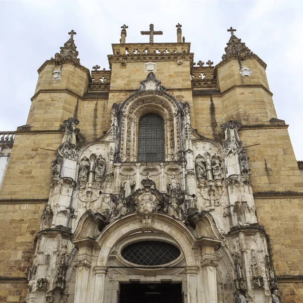 Facade Santa Cruz Monastery Gothic Manueline Renaissance Inspiration Historical Centre — Stock Photo, Image