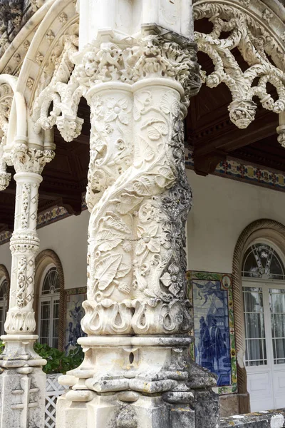 中央ポルトガルのコインブラの近くにあるネオ マヌエル様式の 世紀後半に建てられた高級ホテル ブサコ パレス ホテルの詳細 — ストック写真