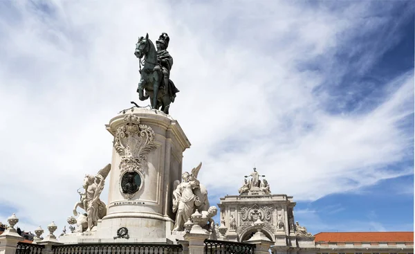 Estátua de Lisboa do Rei José I de Portugal (12 de outubro de 1833) (To — Fotografia de Stock