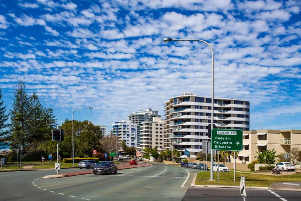 Blick Auf Die Esplanade Die Wichtigste Küstenstraße Von Mooloolaba Queensland — Stockfoto