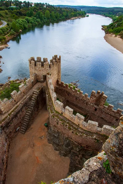 Almourol Medieval Castle Rebuilt Atop Islet Middle Tagus River 12Th — Stock Photo, Image