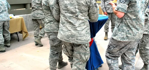 Grazie Pranzo Militare Servizio Brunch Gli Uomini Donne Che Proteggono — Foto Stock