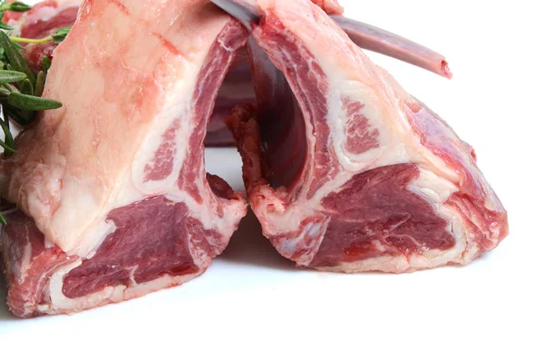 Raw Lamb Meat Isolated White Background — Stock Photo, Image