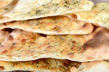 Ciabatta ekmeği closeup görünümü pişirme sonra rosemary ile