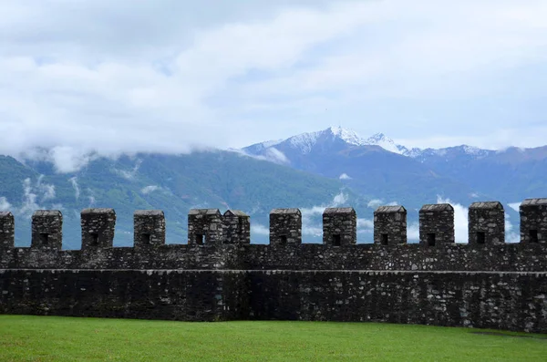 Parte Torre Bianca Torre Blanca Del Castelgrande Bellinzona Suiza — Foto de Stock