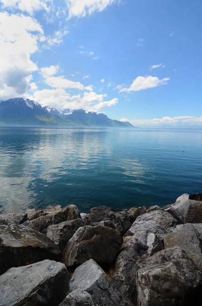 Mountain Geneva Lake Switzerland — Stock Photo, Image