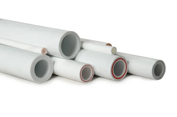 Tubos Plástico Aislados Sobre Fondo Blanco —  Fotos de Stock