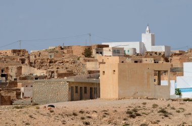 Berberi Köyü Tamezret Gabes il cami sıcak çöl Kuzey Afrika'nın Tunus