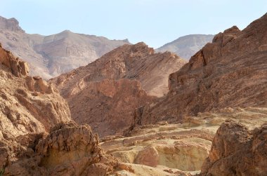Oasis Chebika, Sahara ünlü Simgesel Yapı taşları çöl. Tunus