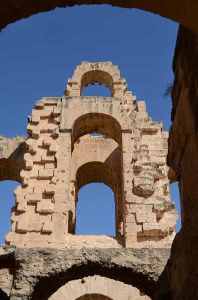 Amfiteátrum Jemben Tunéziában — Stock Fotó