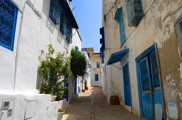 Sidi Bou Said Tunisia Streets Buildings Town Center — Stock Photo, Image